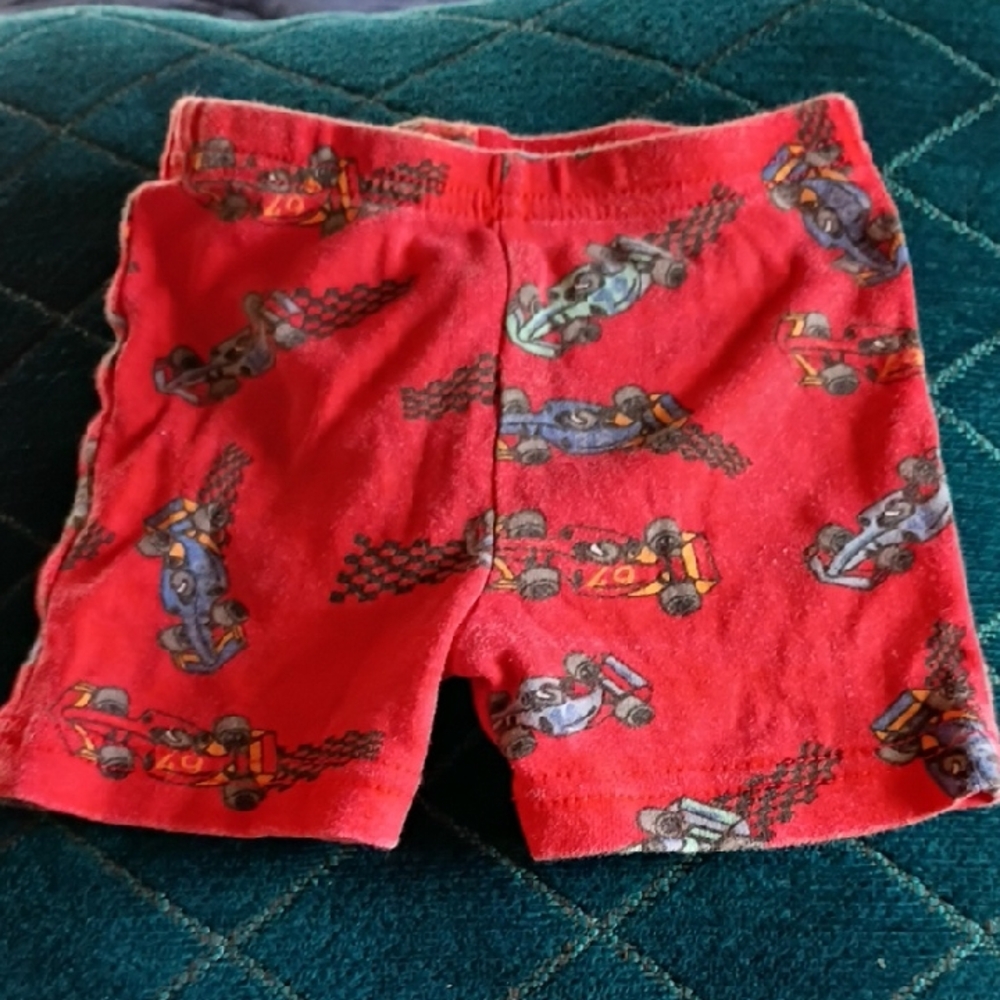 Others Follow Kids Red Shorts with Car Pattern